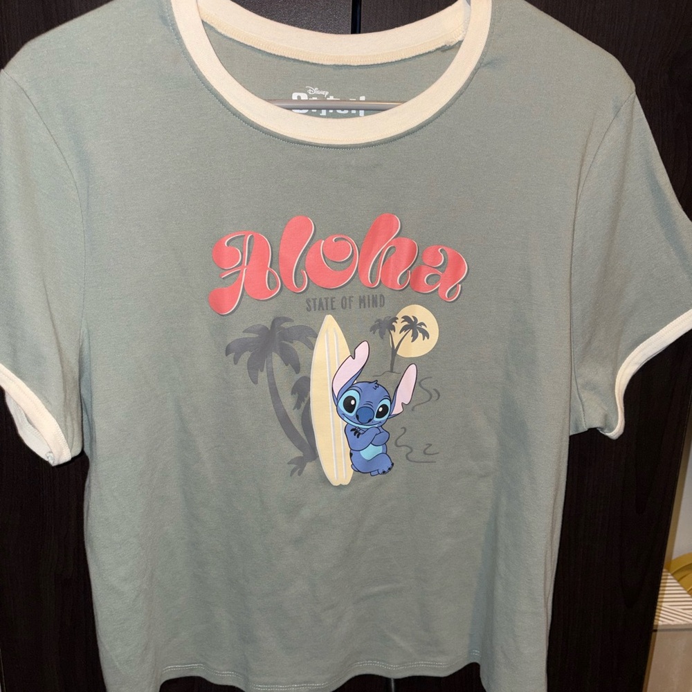 Disney Stitch 'Aloha' Women’s Crop Top Tee